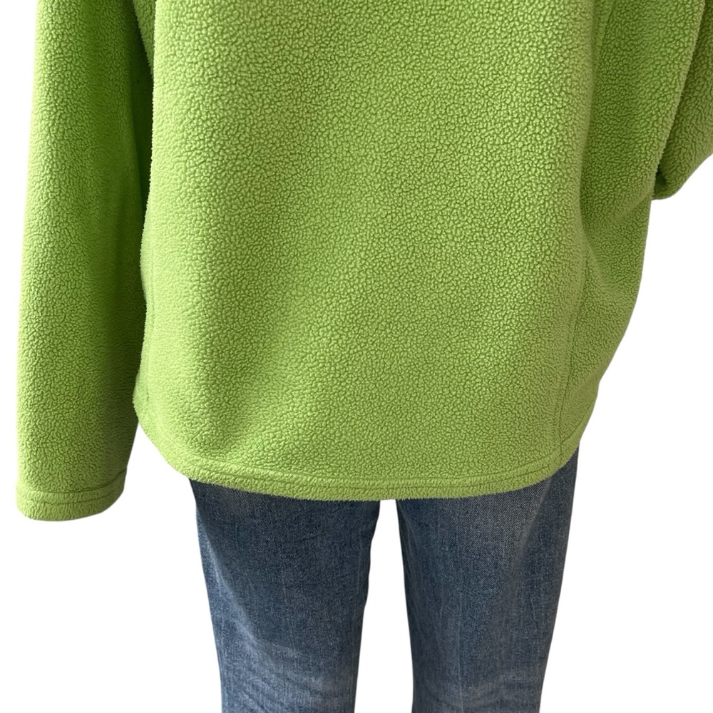 Vintage 90s L.L.Bean quarter snap fleece pullover with pockets green XL Reg - Picture 7 of 14